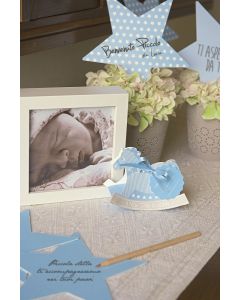 10 Boîtes à dragées cheval à bascule bleu étoiles et rayures