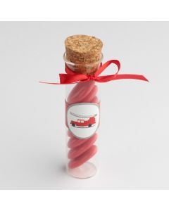 4 Etiquettes pour éprouvettes à dragées camion de pompier 2 