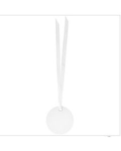 Etiquette Dragées Ronde Ruban x12  - Blanc