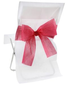 Housse de chaise noeud bicolore Blanc et Rouge x 10