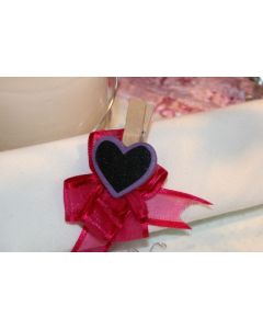 Coeur PM sur pince -prune - x6