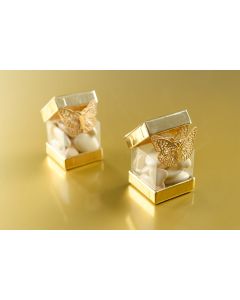 Papillon métal or sur pince x4