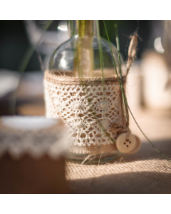 Vase bohème jute 6.5x13.5 cm
