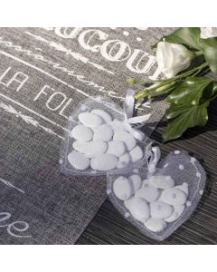 Sachet Dragées Coeur à Pois x4