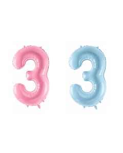Ballon chiffre 3 - 86 cm - couleur au choix