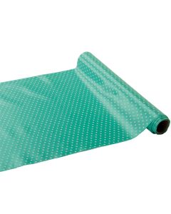 Rouleau satin à pois vert eau
