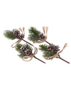4 x Branches sapin et pomme de pin