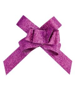 Noeud flower pailleté - prune