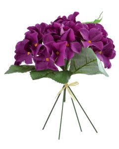 Bouquet déco hortensias prune