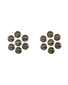 7 badges Joyeux Anniversaire - noir