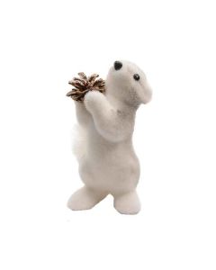 Écureuil en mousse avec pomme de pin