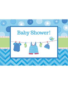 8 Invitations + enveloppes Baby Shower garçon