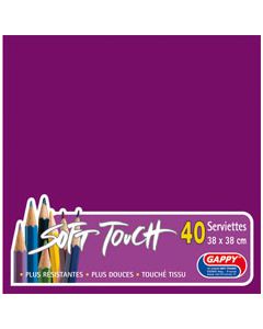 Serviettes soft touch - Pourpre