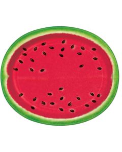 8 Assiettes ovale Pastèque 31 x 25 cm - Carton