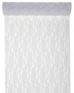 Chemin de table dentelle rétro - blanc