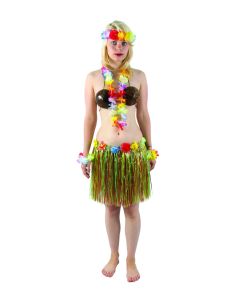 Jupe hawaïenne multicolore - 40 cm
