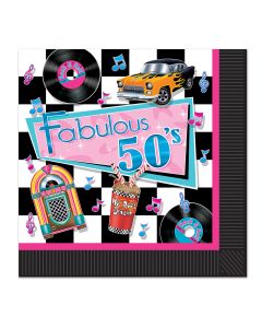 16 serviettes années 50