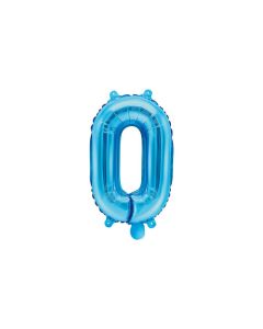 Ballon métallique turquoise chiffre 0 - 35 cm 