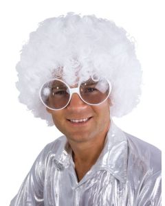 Perruque Afro années 70 blanc