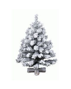 Petit sapin enneigé pied en croix - 75 cm