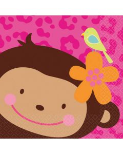 16 serviettes jungle "monkey love"