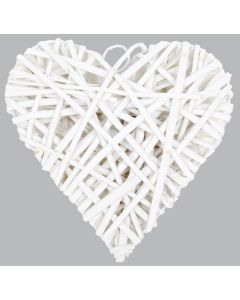 coeur en osier plein blanc