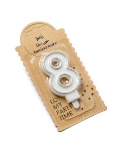 Bougie anniversaire numero n°8 argent