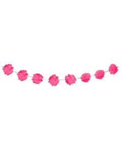 Guirlande 12 pompons - fuchsia