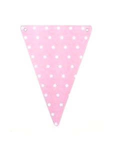 5 fanions à pois 15 x 21 cm – rose
