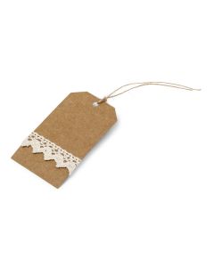 10 étiquettes kraft et dentelle - 1