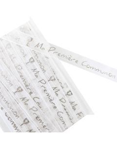 Ruban Organza "Ma première communion" Argent