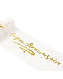 Chemin de table Joyeux Anniversaire or
