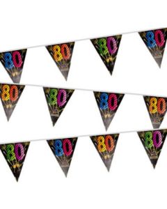 Guirlande à fanions Anniversaire 80 ans - noir