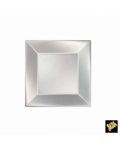 8 assiettes dessert carrées blanc perlé