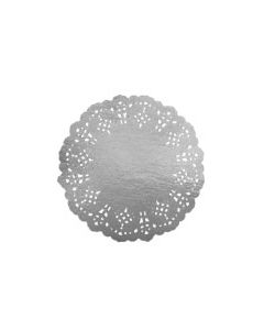 10 napperons dentelle argent - 11,5 cm 