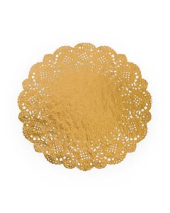 6 napperons dentelle or - 21,5 cm