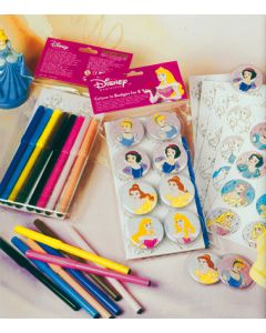 8 badges à colorier Princesse disney