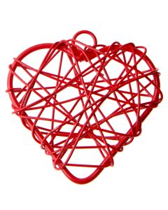 Petit coeur métal Rouge x 6