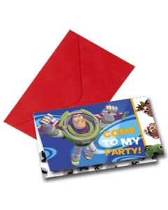 Lot de 6 cartes d'invitation avec enveloppes "Toy Story"