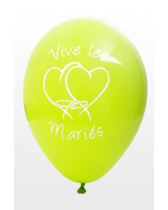 Ballons vive les mariés - vert anis - x8