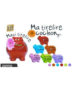 Tirelire cochon GM "les mots"