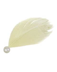 Plumes de tables avec perles - ivoire