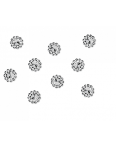 50 diamants fleurs argent pour loisir créatif