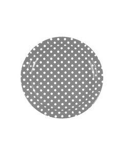 10 assiettes pois gris