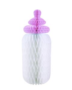 Biberon papier - blanc et rose - 30 cm