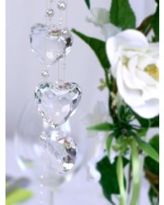 Diamant grand cœur à suspendre -  x 5