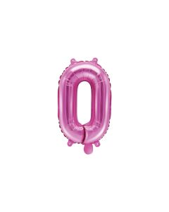 Ballon métallisé fuchsia chiffre 0- 36 cm