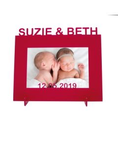 Cadre personnalisable 2 textes rouge