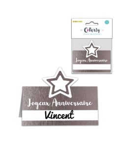 6 marque-place anniversaire argent