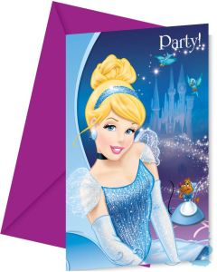 6 invitations avec enveloppe - Cendrillon